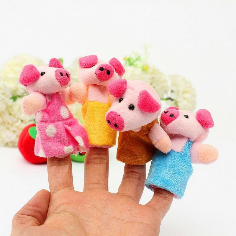 8pcs Three Little Pigs Finger Puppets Kids