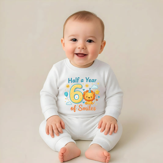 Six Month Baby Milestone Sweatshirt & Pyjama Set