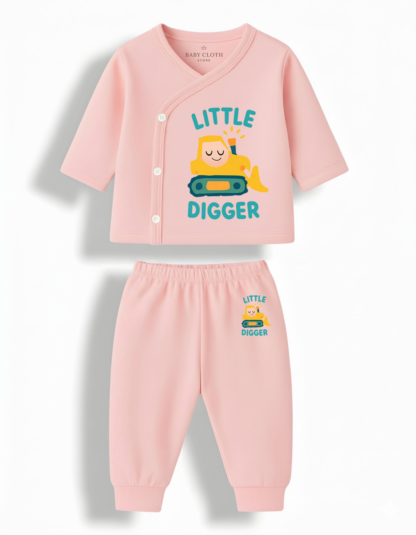 Pack of 3 – Soft Cotton Baby Jhabla & Pyjama Set | Cute Animal Prints